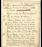 Manuscrito de Joaquín de Alcibar-Jauregi en euskera para una obra de teatro sobre su "Gran Tour" .1772