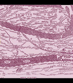 Mapa de ordenación romana del territorio donde se presenta Oiasso (transcrita Ossaron) como punto en el que convergen los destinos de varias calzadas